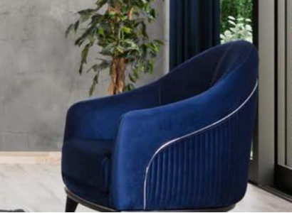 Armchair 1 Seat Seat Fabric Luxury Living room Modern Blue new